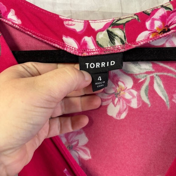 Torrid Red Sundress with Flutter Sleeves and V-Neck size 4 - Picture 5 of 6